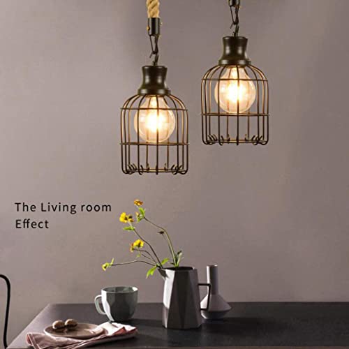 Lámpara de araña retro de hierro industrial E27 de 100cm para iluminación de restaurantes 7