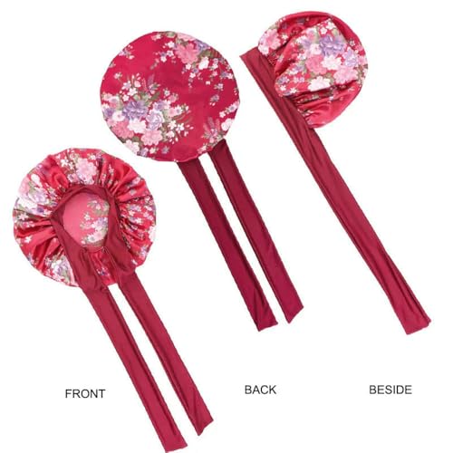 Bonnet de nuit en satin réglable et bonnet de douche réutilisable