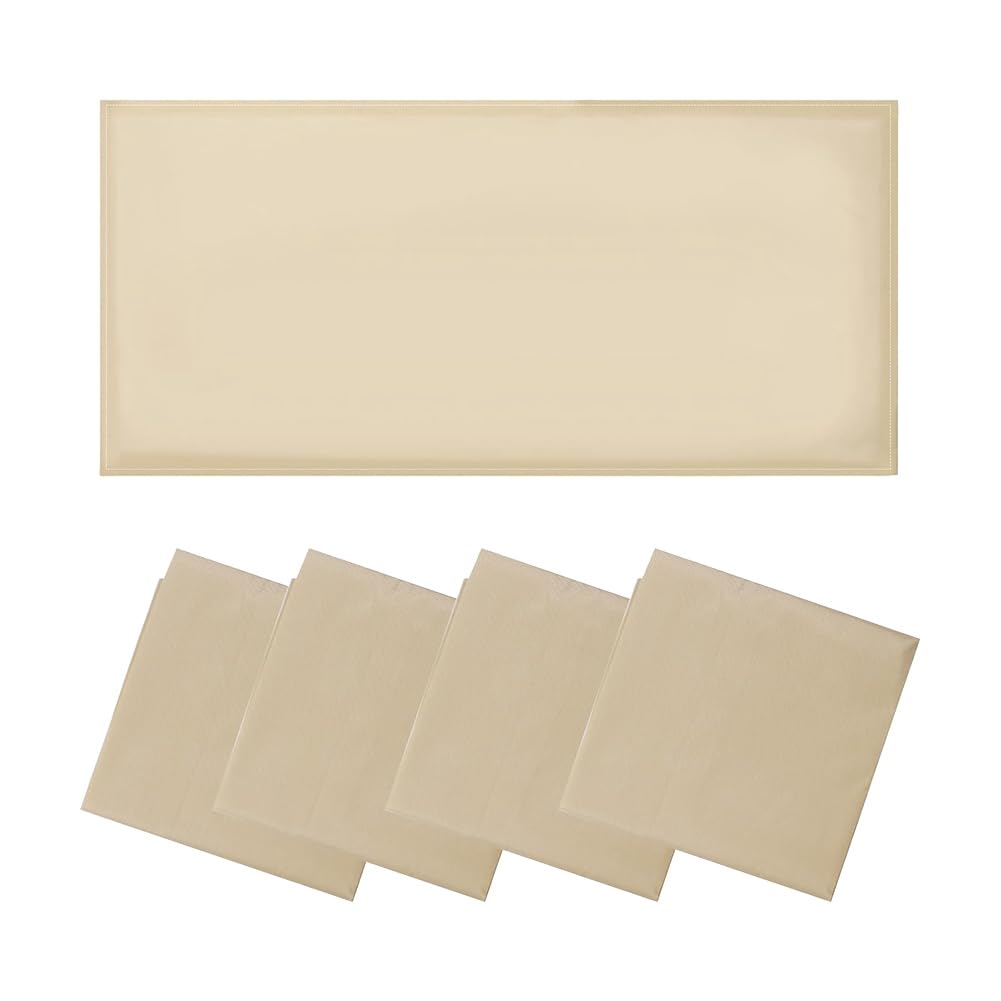 Pinafresa 4pcs Fluorescent Light Covers Magnetic Light Filters for Classroom, Office, Hospitals, Home Khaki