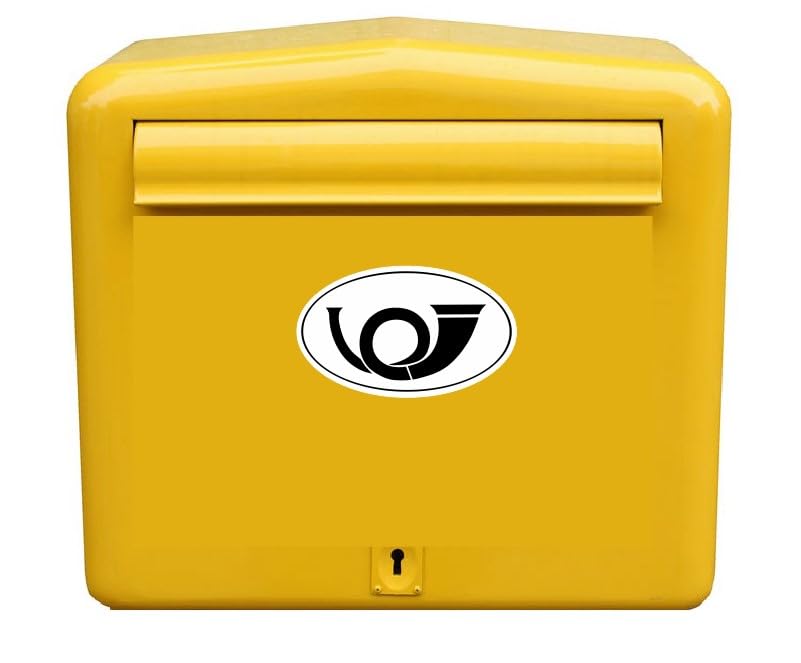 Posthorn Sticker Letter Box Sticker Symbol Sticker (RPMt6/9) (10 cm), Black, 10cm