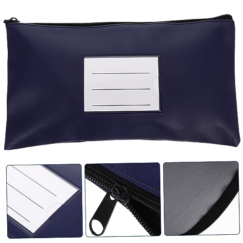 HOMSFOU Zipper Cash Pouch Capacity PU Leather Organizer for Receipts Cash Storage Portable Money Bag for Travel Shopping Zippered Pouch for Easy Organization3