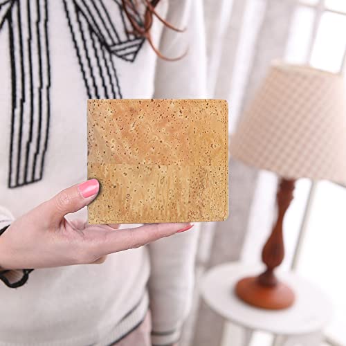 boshiho RFID Blocking Cork Wallet, Slim Bifold Vegan Credit Card Holder Coin Purse Eco Friendly Gift for Men and Women3