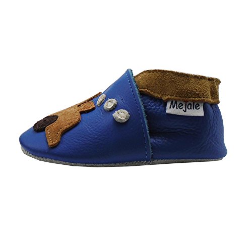 image for Mejale Baby Shoes Soft Sole Leather Crawling Moccasins Cartoon Train I