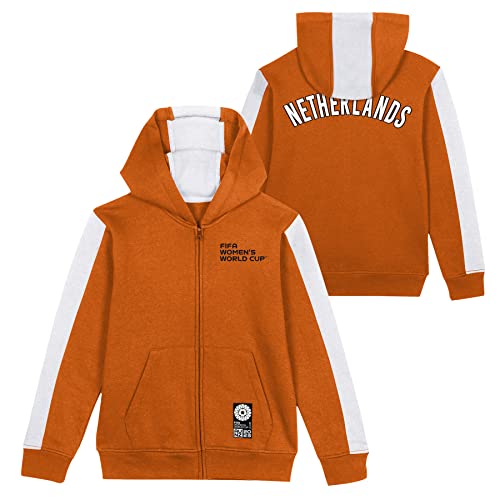 FIFA Official 2023 Women's Football World Cup Youth Team Zipped Hoodie, Netherlands, Orange, 8-10 years - Image 2
