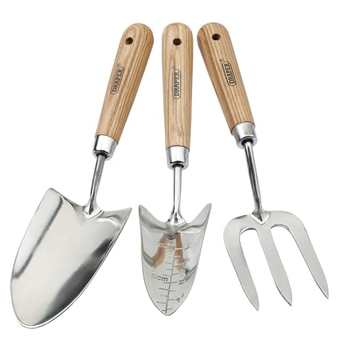 Draper Expert Stainless Steel Hand Fork and Trowels Set (3 Pieces) Brown