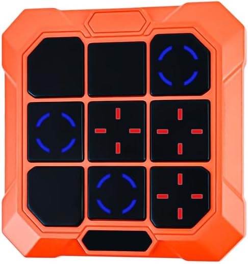 Tic Tac Toe Game, 6-in-1 Electronic Tic Tac Toe with Mute & Rechargeable - Handheld Travel Board Game for Kids Ages 4+, Adults, Family - Educational Learning Toy for Boys Girls, Orange