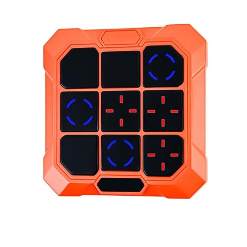 VDPDO Tic Tac Toe Game, 6-in-1 Electronic Tic Tac Toe with Mute & Rechargeable - Handheld Travel Board Game for Kids Ages 4+, Adults, Family - Educational Learning Toy for Boys Girls, Orange