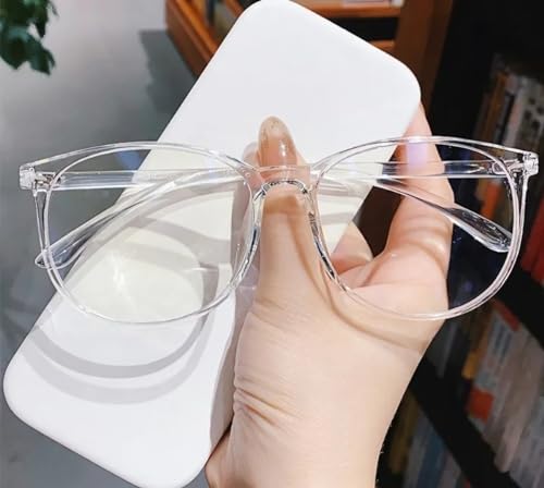 Óculos Redondos Transparente Anti Luz Azul para Mulheres Proteção Visual em Computadores e Celulares
