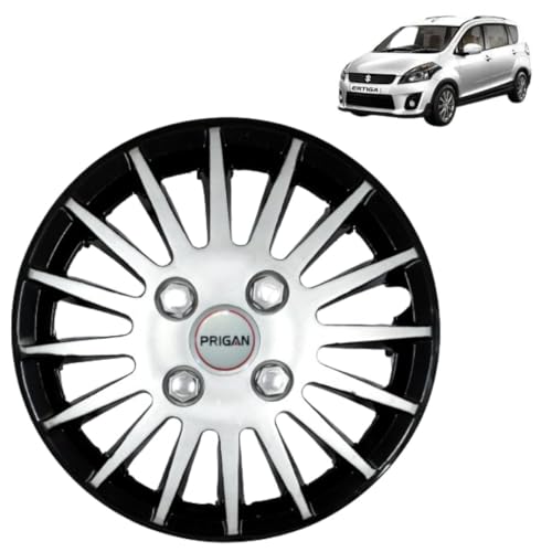 Image of Prigan Ertiga Black Silver Wheel Cover 15 inch for Maruti Ertiga (Set of 4 Pcs) (Press Fitting) Model- Camry DC 15