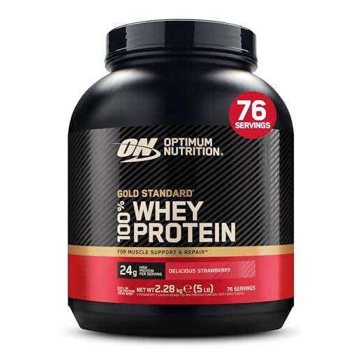 Optimum Nutrition Gold Standard 100% Whey Proteína en Polvo, Fresa - 2270 g