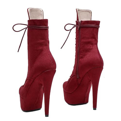Image of WUXIN H&P 6 in Pole Dance Boot Shoes For Women,Exotic Stiletto Shoes Platform,Stiletto Platform Pole Dancing Ankle Boots Heels