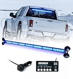 LUMENIX 31 Inch LED Traffic Advisor Strobe Light Bar w/Controller Rear Windshield Window Flashing Warning Directional Emergency Lightbar for First Response Vehicles Police Trucks Volunteer - Blue