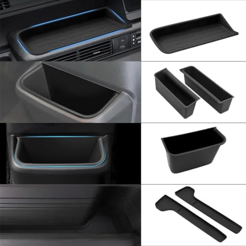 SKTYANTS ホンダ N-BOX 3代目 JF5/JF6 専用 センターコンソール収納セット 4点組込 (収納ボックス+助手席ドレスアップ+ドアマット+収納トレイ) 滑り止め 内装保護 ブラック N-BOX CUSTOM対応