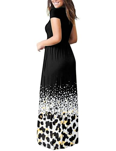 Image of AUSELILY Women's Classic Short Sleeve Loose Plain Casual Long Maxi Dresses for Women 2026