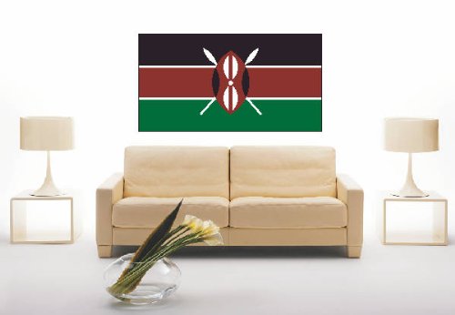 Adesivo ls81 Kenya – Kenya colori/Multicolore come Bandiera, Vinile, 180x119 cm