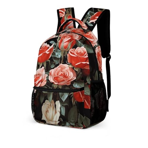 Beautiful Rose Gift Backpack for Travel, Ultra Durable Small Bookbag Lightweight Daypack for Women Men4