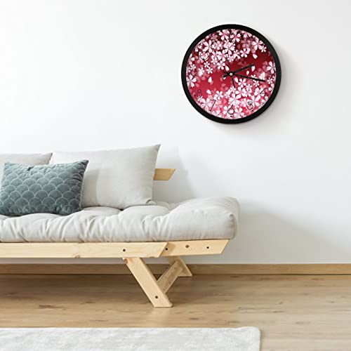 Pendule murale silencieuse fleurs 25cm horloge moderne maison