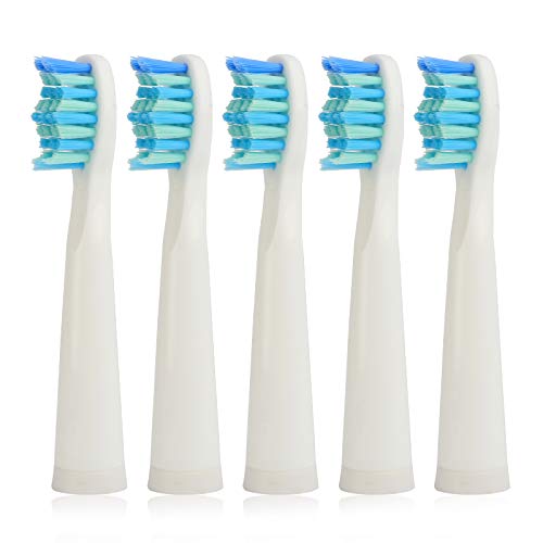 SEAGOSG-010 Toothbrush Replacement Brush Heads Refill,5pcs,Suitable for SG507/SG551/SG910/SG958/SG575,Plaque Control,Gum Health,HealthyWhite（White）