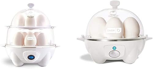 Dash Olla de huevos rápida de lujo, olla de huevos blanca y rápida olla eléctrica de huevos de 6 huevos para huevos duros duros, huevos escalfados, disponible en Yaxa Peru
