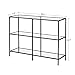 VASAGLE 39.4 Inch Console Table with 3 Shelves, Sofa Tables, Modern Entryway Table, Metal Frame, Tempered Glass Shelf, Entryway Living Room Bedroom, Classic Black and Transparent ULGT027B01
