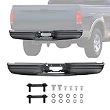 Black Rear Step Bumper Assembly without Parking Sensor Holes FO1103102 Compatible for 1997-2003 Ford F150(Straight Bed)/ 1997-1999 F-250/2004 Ford F-150 Heritage Steel Back Bumpers