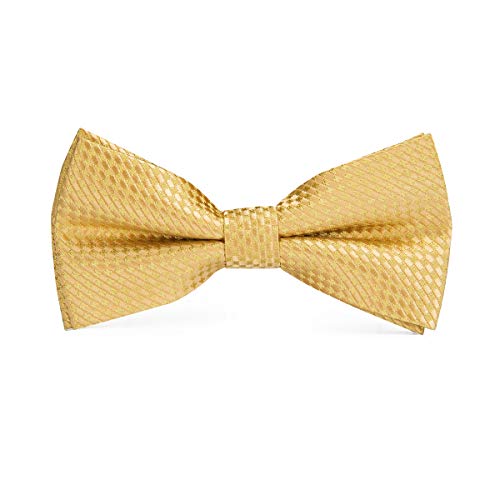 Dubulle Gold Checks Bowtie For Men Silk Mens Gold Pretied Bowtie And Handkerchief Cufflinks Wedding #TOP2