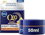 NIVEA Q10 Energy Anti-Wrinkle Night Face Cream, 50ml | Anti wrinkle face moisturizer with Vitamin C and E