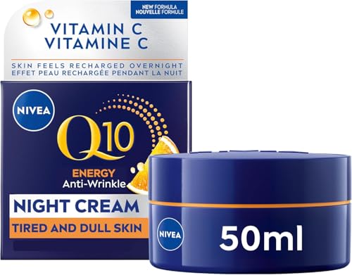 NIVEA - NIVEA Q10 Energy Anti-Wrinkle Night Face Cream, 50ml | Anti wrinkle face moisturizer with Vitamin C and E - -26%