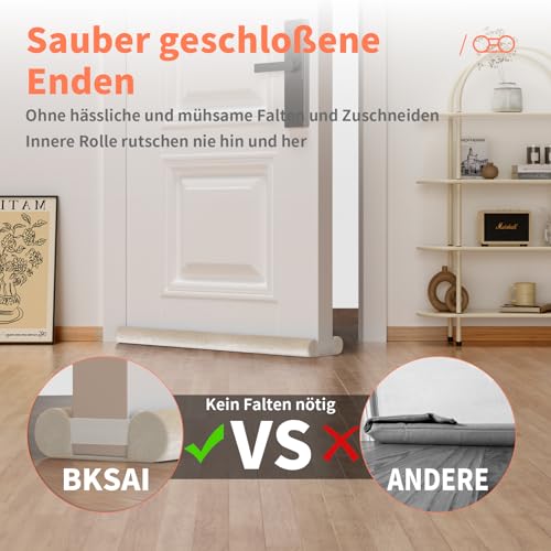 BKSAI Zugluftstopper für Türen Rückstandlos Türdichtung Haustür 60-110CM Windstopper Kälteschutz Schallschutz Unten Türbodendichtung Luftzugstopper gegen Zugluft, Schall & Insekten Waschbar