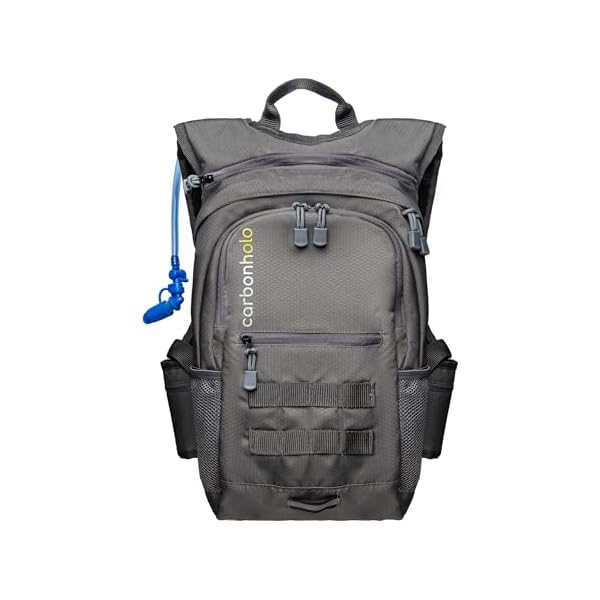 Hydration-Backpack-for-Hiking-and-Biking-Insulated-Pocket-Lightweight-Adjustable-Water-Bladder-Included-Cool-Gray carbonholo Hydration Backpack for Hiking and Biking | Insulated Pocket | Lightweight, Adjustable | Water Bladder Included (Cool Gray)
