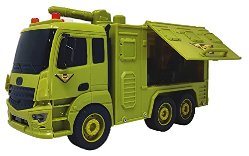 Image of SHIPEASE Friction Powered Rescue Squad Army Truck Toy for Kids Boys Girls Pull Back Construction Vehicle Military Truck with Light Music (Multicolor)