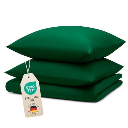 Blumtal Bettwäsche 155x220cm + 2X 80x80cm Kopfkissenbezug - Oeko-TEX zert....
