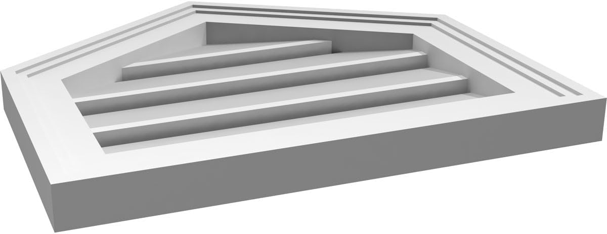 GVSPE18X1602SF-08 Peaked Top Brickmould Frame, Primed Tan Signature Series Surface Mount Gable Vents, 18-in. W x 16-in. H, Unfinished