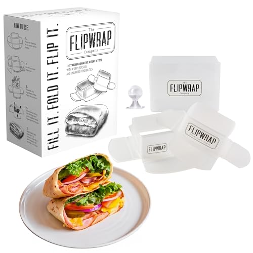 Flipwrap Tortilla Wrap Maker Kit – Create Mess-Free, Restaurant-Quality Wraps in Minutes | Devices for 7” & 10” Tortillas + Storage Box | Perfect for Burritos, Quesadillas, Snacks & Kids’ Lunches