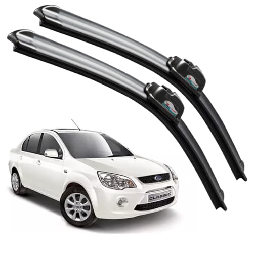 Image of Frameless Rubber Car Wiper Blades Set of 2 Compatible with (Fiesta Old (2013-2018) (D-22,P-16))