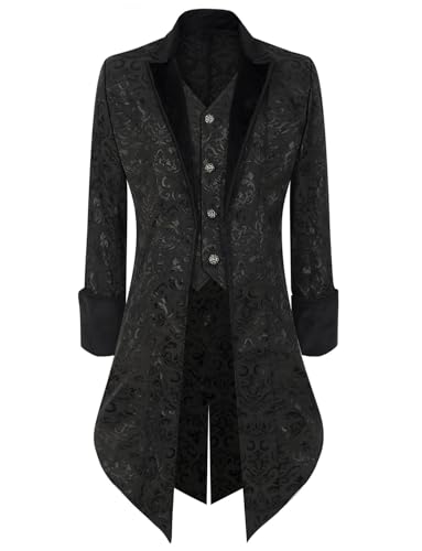 Veste cosplay homme jacquard coupe queue de pie pour costume de gala