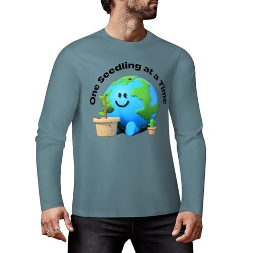 Gardening Funy Graphic - Camiseta de manga larga de algodón de primera calidad para hombres y mujeres, Gris azul-estilo-1, XXL