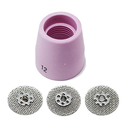 Image of RIVERWELD Champagne Ceramic Cups H type 53NAHCN Screen 53NAbSP3-12# | Alumina Nozzle for SR WP 9 20 17 18 26 TIG Welding Torches 4pcs