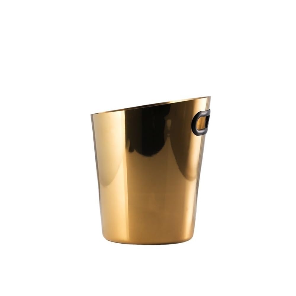 Cubo de hielo de acero inoxidable dorado para enfriar bebidas en barras de bar y fiestas en casa