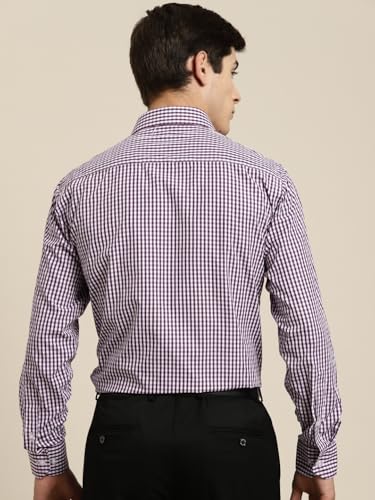 Image of Hancock Men Gingham Checks Checked Opaque Formal Purple