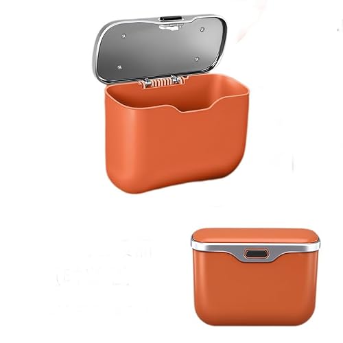 EXCTLOE Car Rubbish Bin for Audi S1 S3 S4 S5 S6 S7 S8 SQ5 SQ7 TT Hanging Waste Basket Door Seat Back Leakproof Garbage Can Storage Organizer,Orange