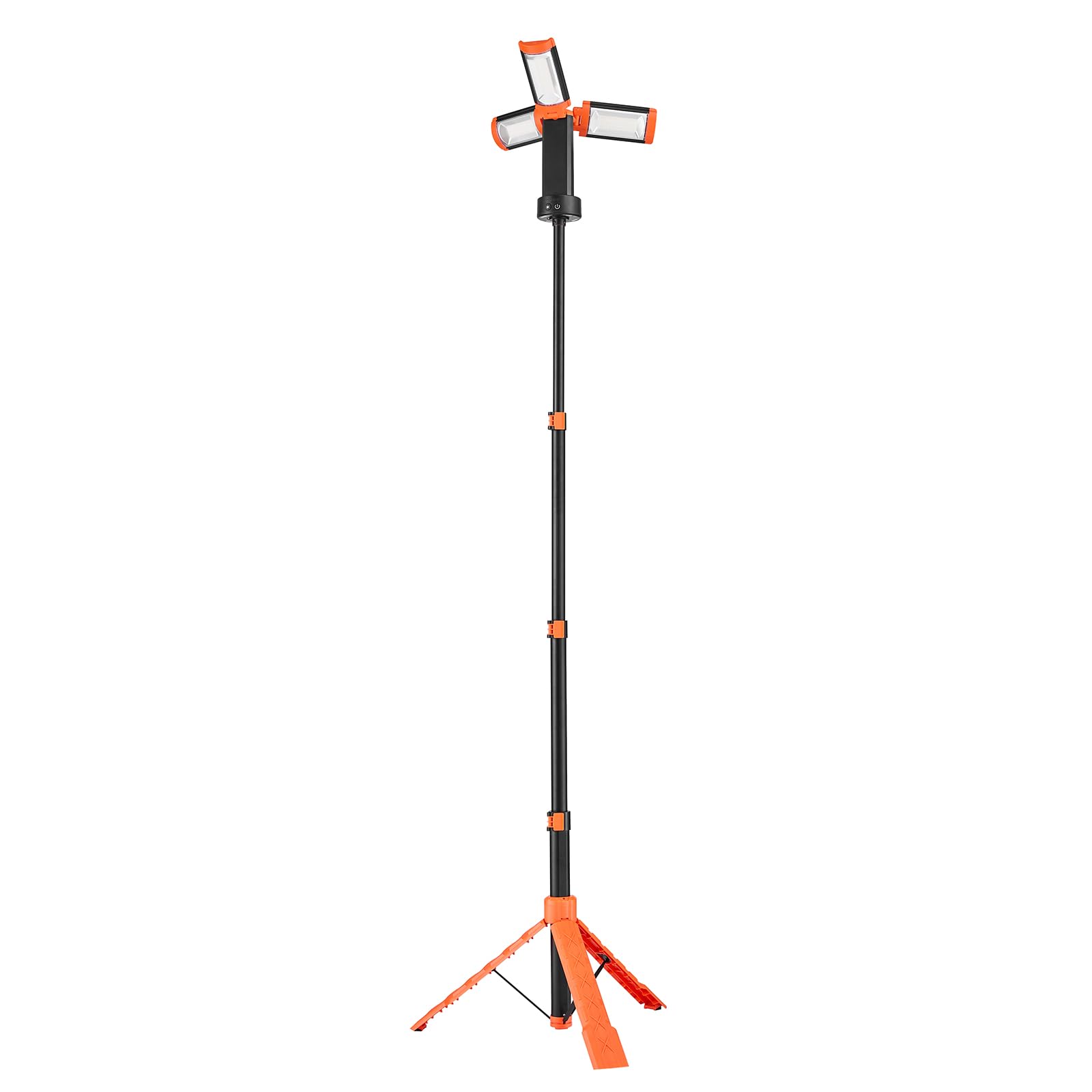 VEVOR Luz de Trabajo LED con Trípode 13,2 Ah, Foco Recargable de Trabajo con 3 Cabezales, Recargable, Inalámbrica, 2200 Lúmenes, 3000 K-6500 K, Iluminación Portátil para Obras de Construcción