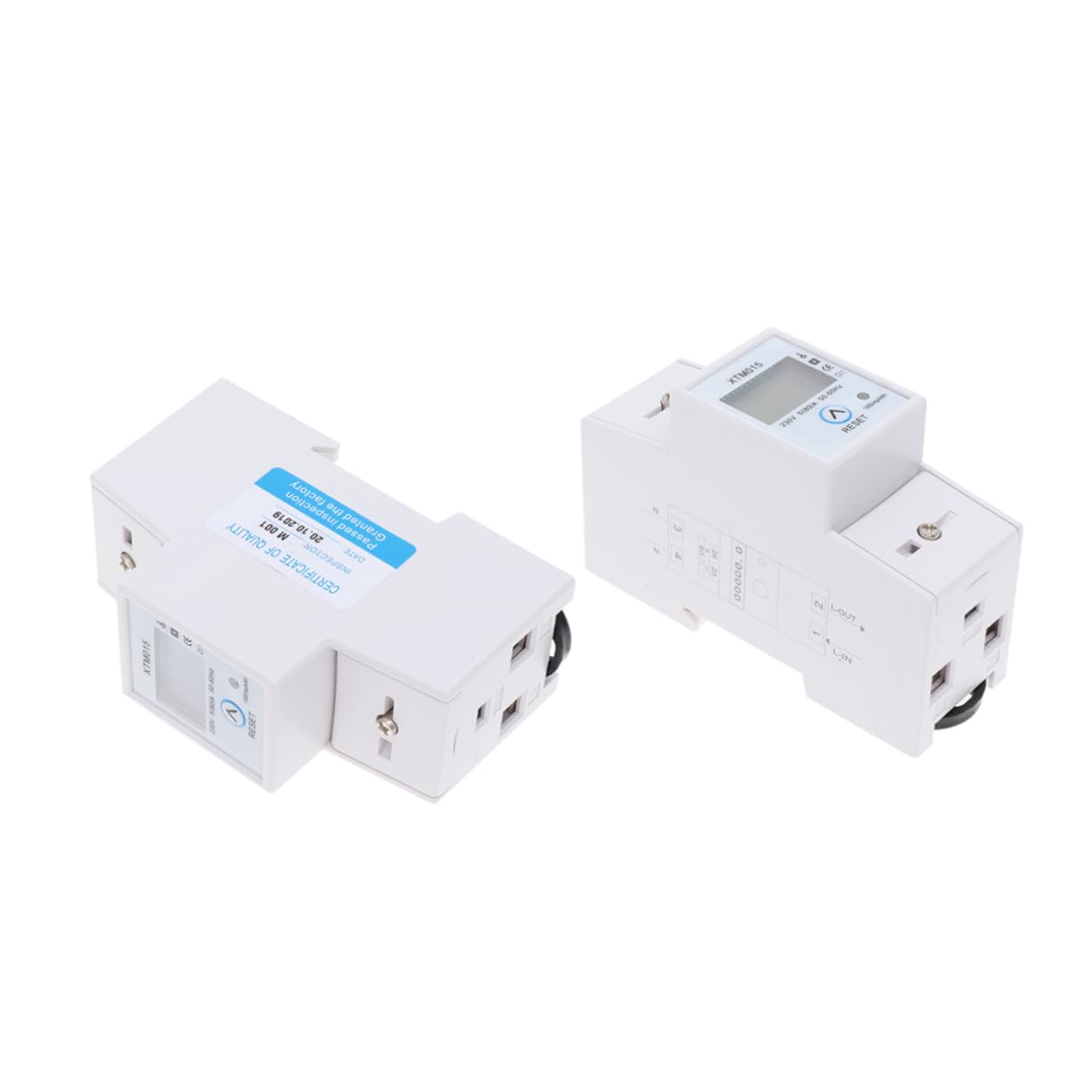 Mikikit Professional Din-Rail Ac Power Meter Single-Phase Energy Meter Digital LCD Display Voltage and Display 5(80) a Suitable for 50hz/60hz Frequency