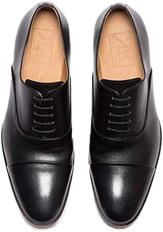 Par of Kings Shoes sapato social masculino Pure Nuts de couro preto com  cadarço e bico, Preto, 9 | Amazon.com.br