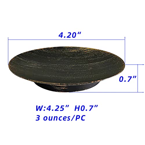 Iron Plate Candle Holder, Decorative Iron Pillar Candle Plate,Pedestal Candle Stand For Led & Wax Candles, Incense Cones, Spa, Weddings. (Brushed Black Gold 4Pcs)… #TOP2