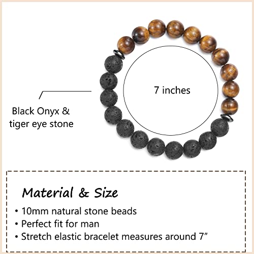 Jogdiam Dad Gifts From Daughter, Gifts For Dad Who Wants Nothing Gifts From Daughter Son Natural Lava Stone Dad Bracelet For Men Christmas Gifts For Dad #TOP4