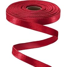 Yungyan Velvet Ribbons with Gold Edge Felt Ribbon Gift Bow Wrapping Ribbon for Handmade, Home Decor, Gift Wrapping, Wreath DIY Crafts, Christmas Tree1 Inch X 30 Yards,Bright Red