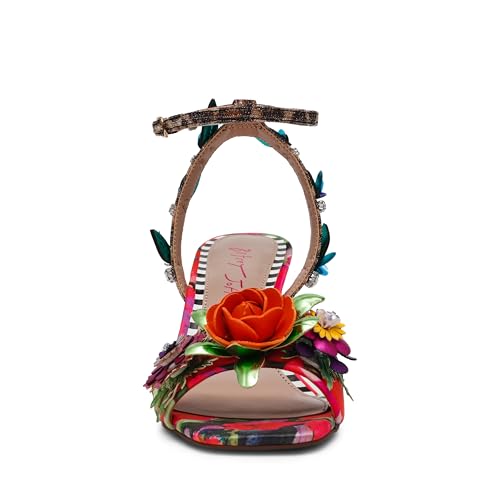 Betsey Johnson Womens Karra Flowers Open Toe Ankle Strap2