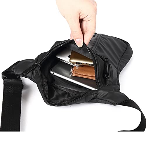 Borsa da gamba per escursionismo, zaino a vita, Uomo Coscia Marsupio Drop Bag Motociclo Equitazione Spalla Multifunzionale Borsa a Tracolla Nylon Maschio Fianchi Cintura Gamba Marsupi Marsupio(Schwarz