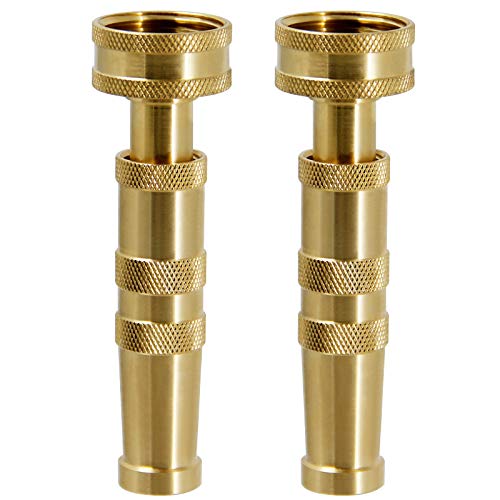 Biswing Brass Hose Nozzles, Heavy-Duty Brass Adjustable Twist Hose Nozzle, 2 Pack (4"), Vi3432 #TOP1